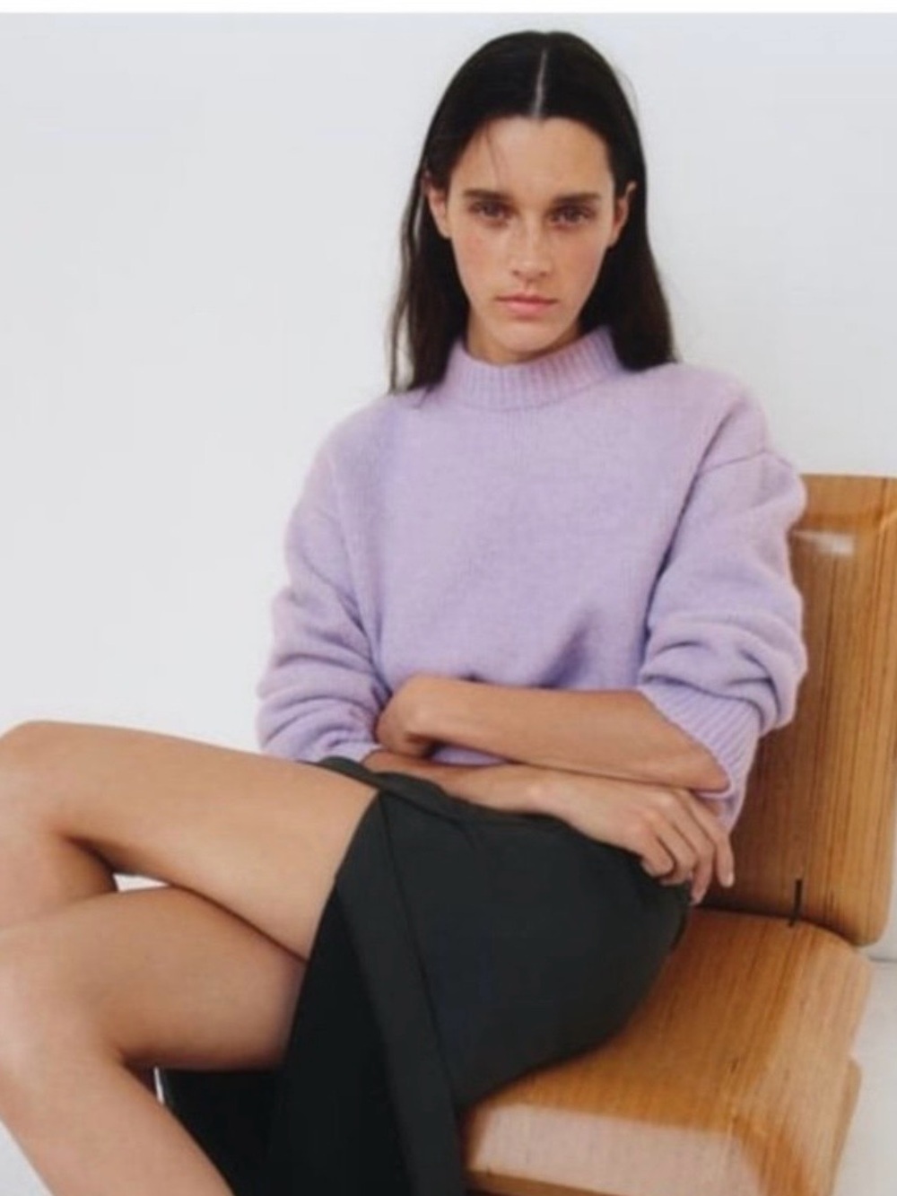 Zara Soft Wool Alpaca Blend Lilac Sweater - NWOT